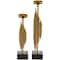 Gold Stainless Steel Vertical Pipe Stand Candle Holder Set